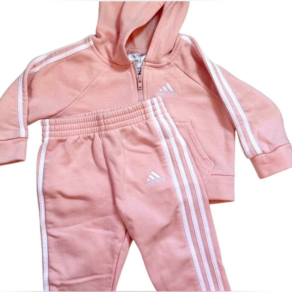 Adidas Soft Pink Infant Hoodie Set 12M